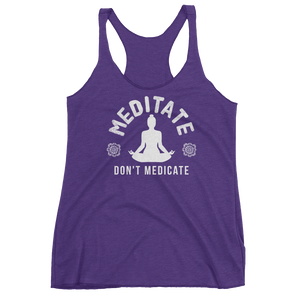 Vegan Yoga Tank Top - Meditate don't medicate - Purple Rush