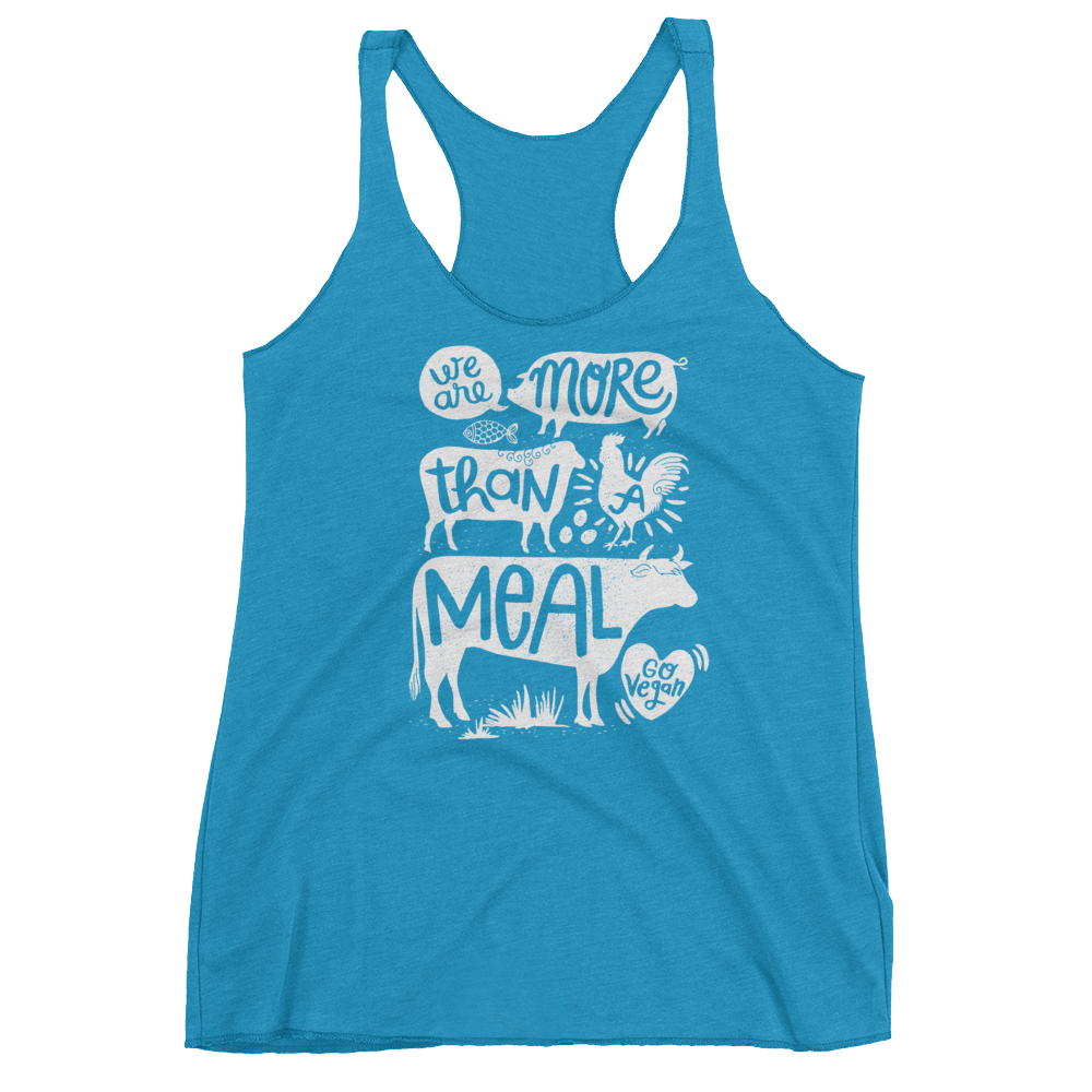 Vegan Tank Top - More Than A Meal - Vintage Turquoise