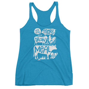 Vegan Tank Top - More Than A Meal - Vintage Turquoise