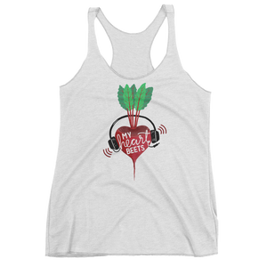 Vegan Tank Top - My Heart Beets - Heather White