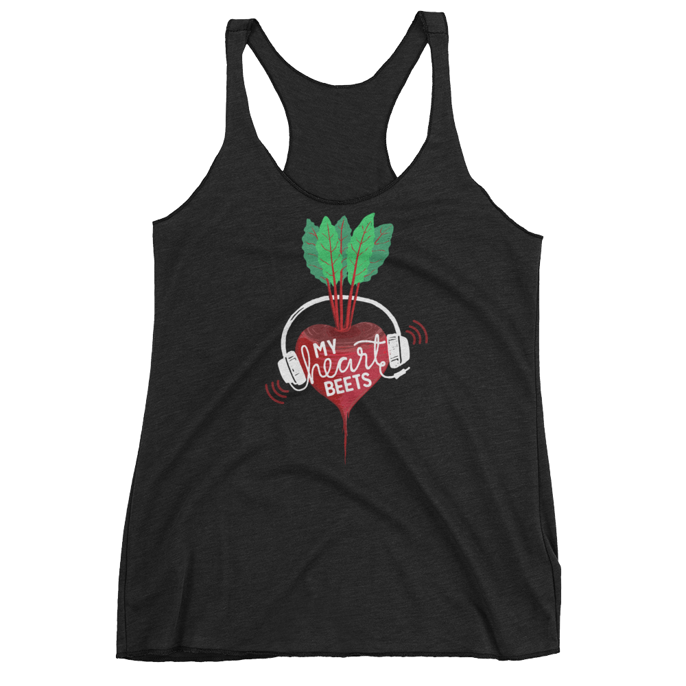 Vegan Tank Top - My Heart Beets - Vintage Black