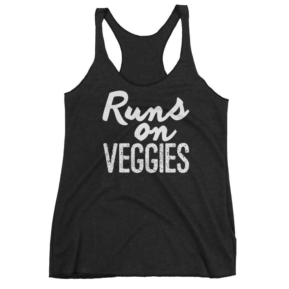 Vegan Tank Top - Runs on Veggies - Vintage Black