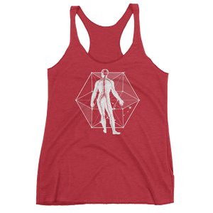 Sacred Geometry Tank Top - Vector Equilibrium - Vintage Red