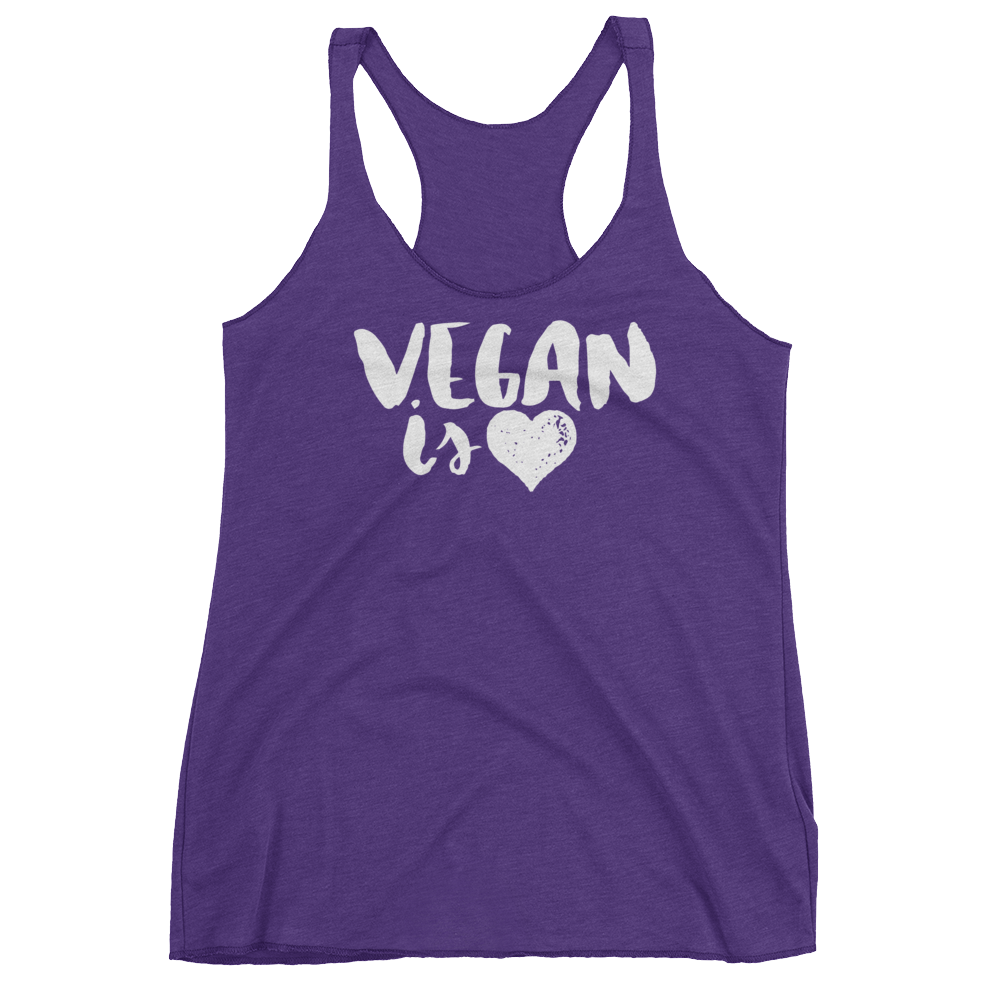 Vegan Tank Top - Vegan is Love - Purple Rush