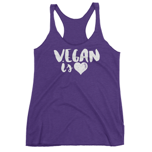 Vegan Tank Top - Vegan is Love - Purple Rush