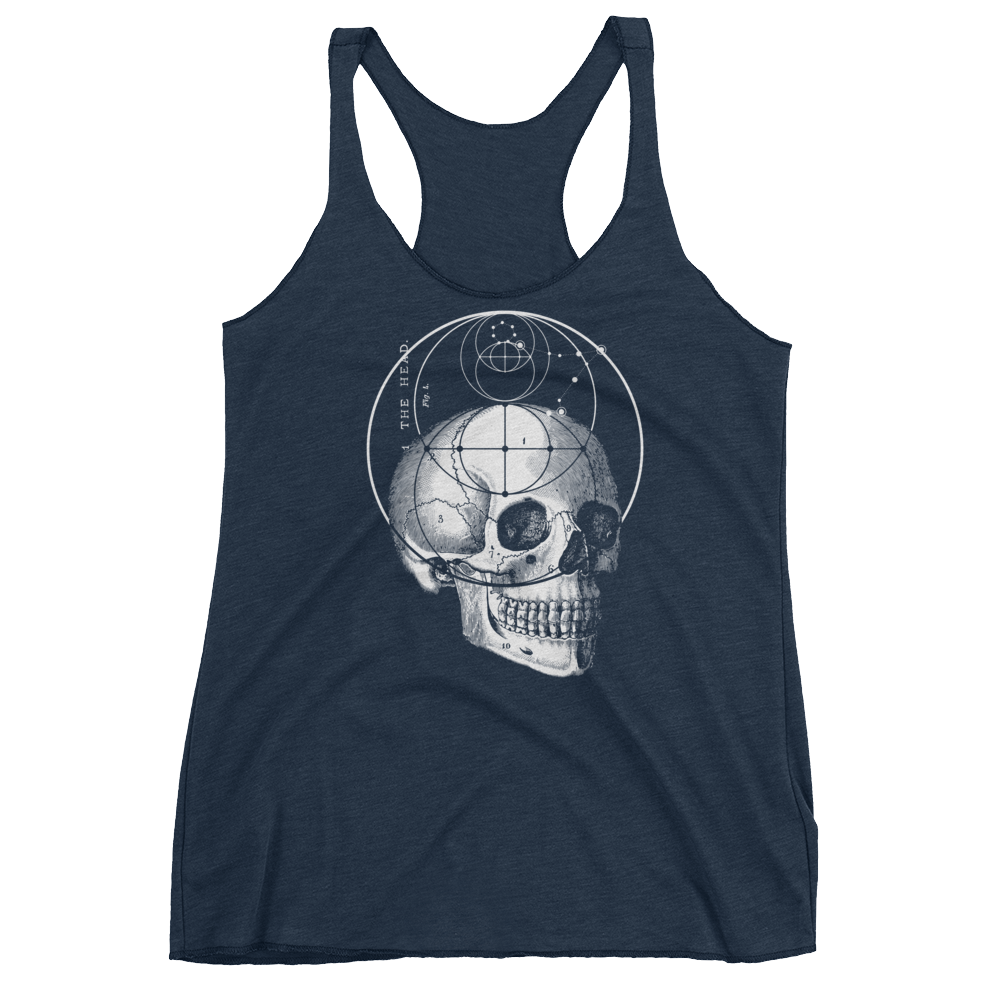 Sacred Geometry Tank Top - Vesica Piscis Eye - Vintage Navy