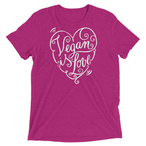 Vegan T-Shirt - Vegan is Love shirt - Berry