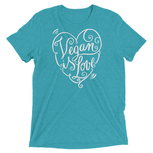 Vegan T-Shirt - Vegan is Love shirt - Teal