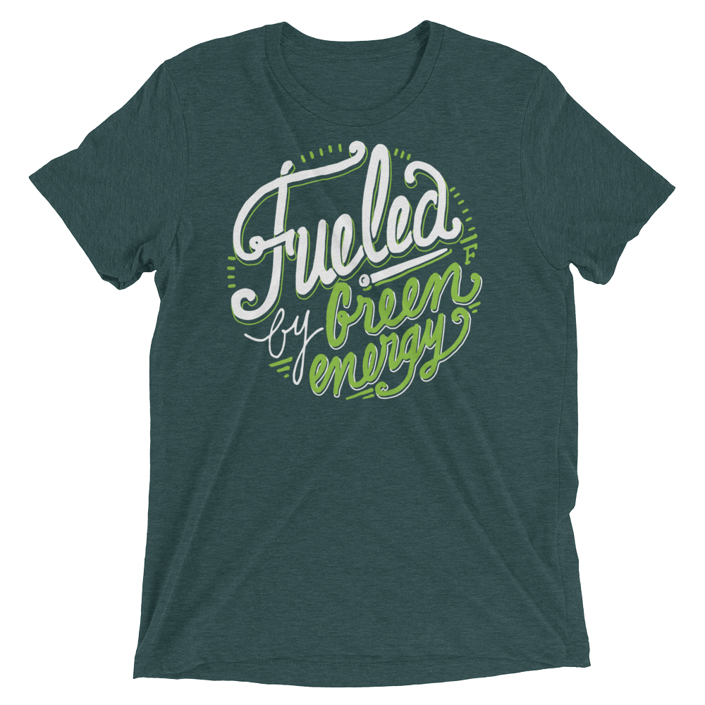 Vegan T-Shirt - Fueled by green energy - Charcoal Black
