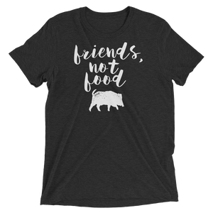 Vegan T-Shirt - Friends not Food - Charcoal Black