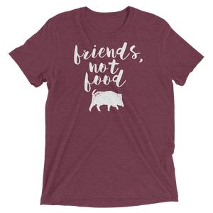 Vegan T-Shirt - Friends not Food - Maroon