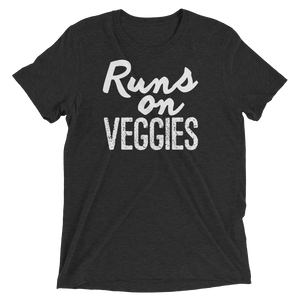 Vegan T-Shirt - Runs on veggies - Charcoal Black