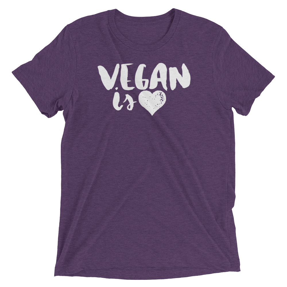 Vegan T-Shirt - Vegan is Love - Purple