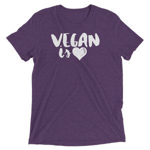 Vegan T-Shirt - Vegan is Love - Purple