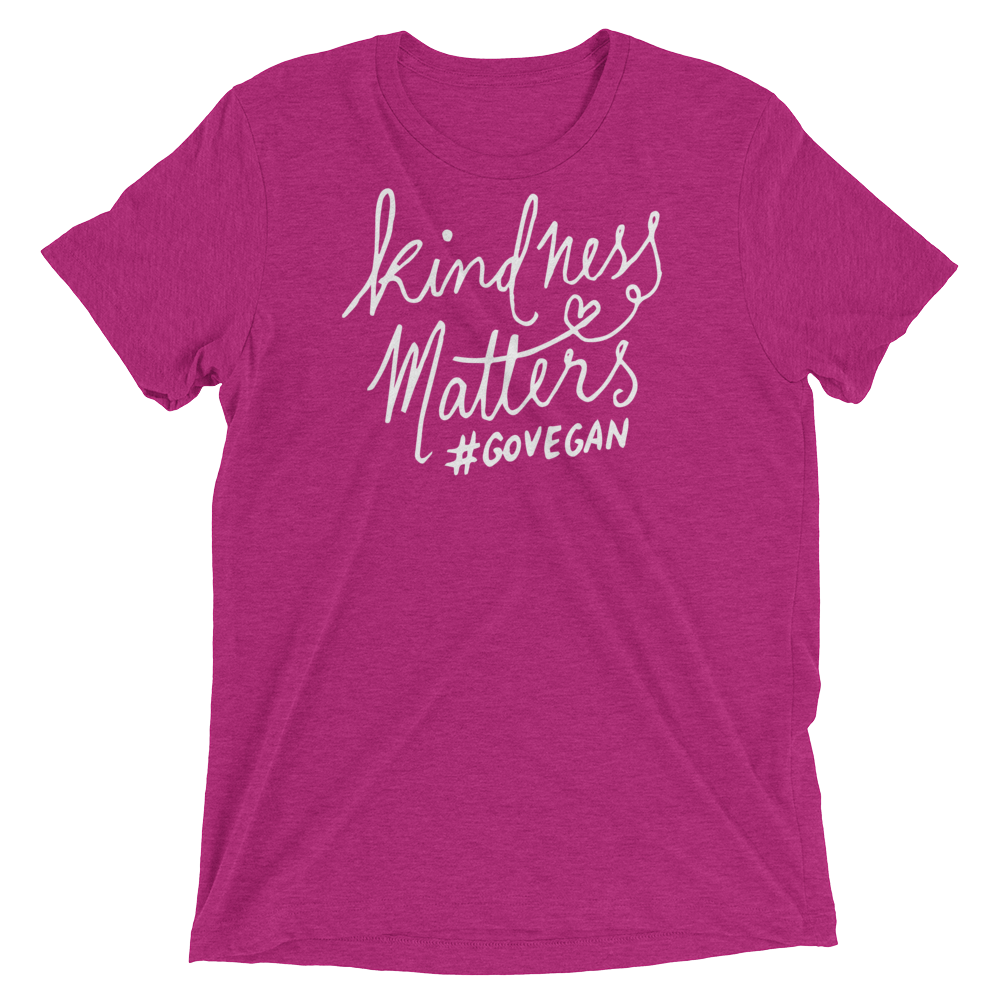 Vegan T-Shirt - Kindness Matters go Vegan shirt - Berry