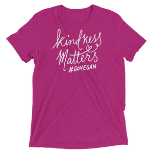 Vegan T-Shirt - Kindness Matters go Vegan shirt - Berry