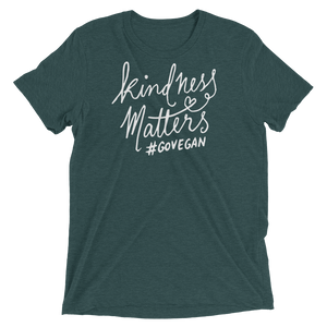 Vegan T-Shirt - Kindness Matters go Vegan shirt - Emerald