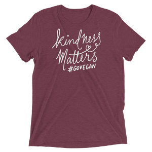 Vegan T-Shirt - Kindness Matters go Vegan shirt - Maroon