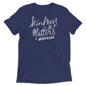 Vegan T-Shirt - Kindness Matters go Vegan shirt - Navy