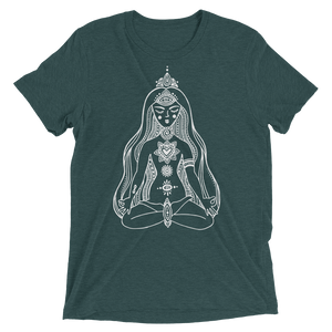 Vegan Yoga Shirt - Chakras Girl - Emerald