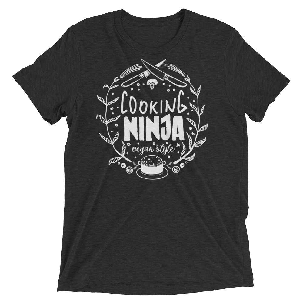 Vegan T-Shirt - Cooking Ninja - Charcoal Black