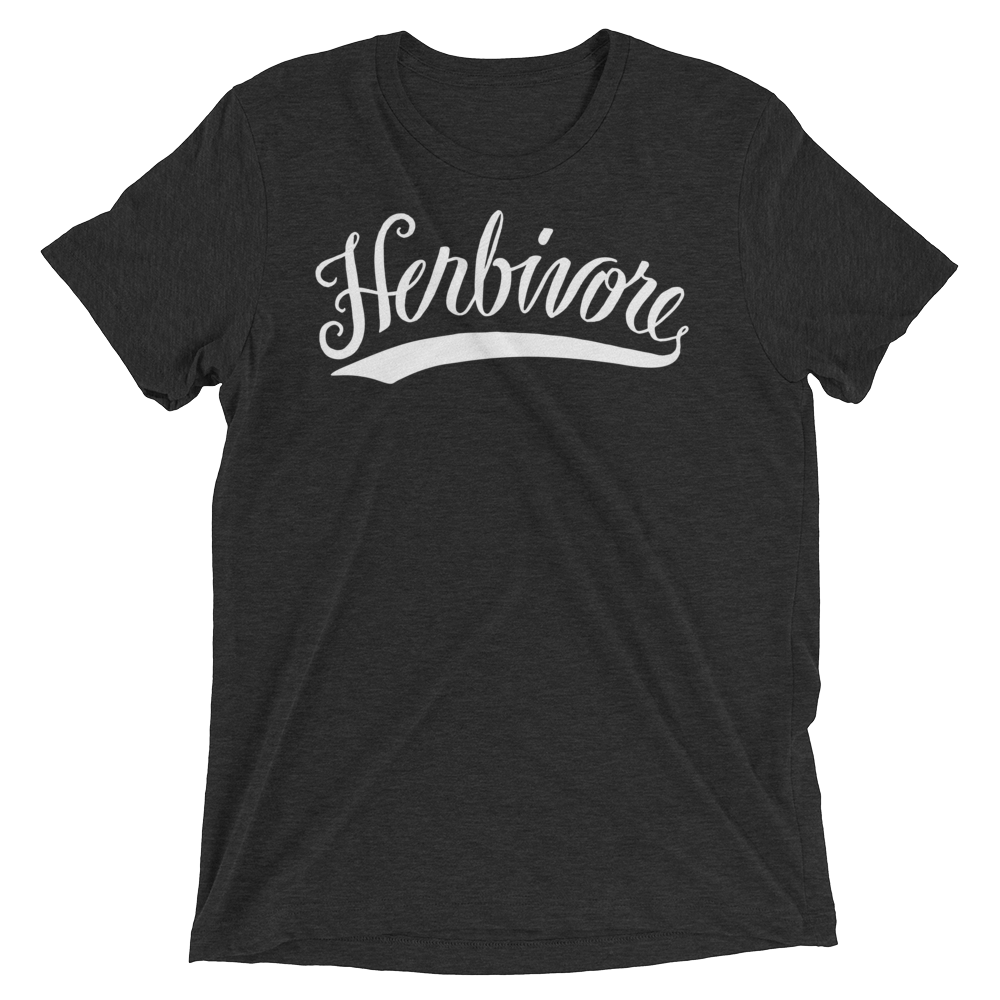 Vegan T-Shirt- Herbivore - Charcoal Black