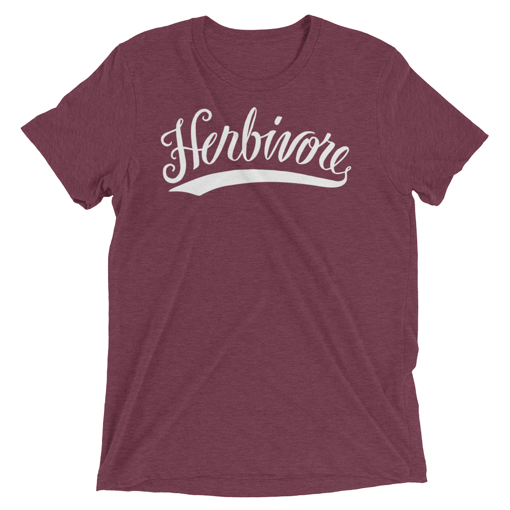 Vegan T-Shirt- Herbivore - Maroon