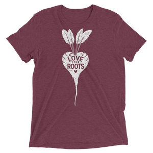 Vegan T-Shirt - Love Your Roots - Maroon