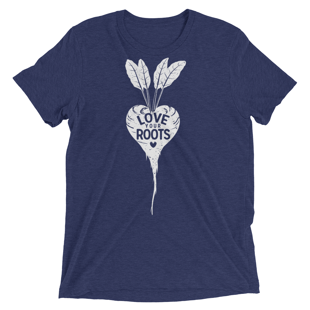 Vegan T-Shirt - Love Your Roots - Navy