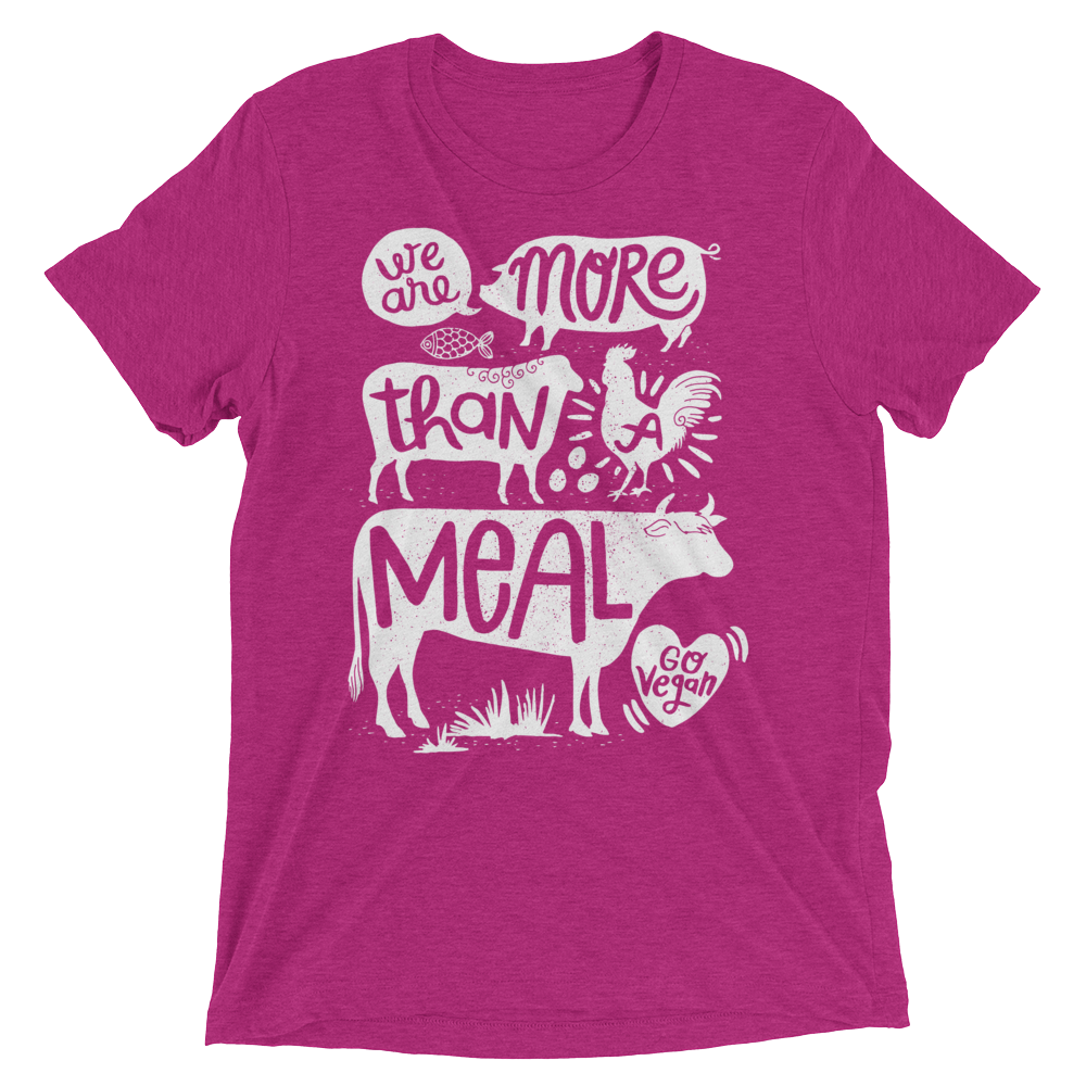 Vegan T-Shirt - More Than A Meal - Berry