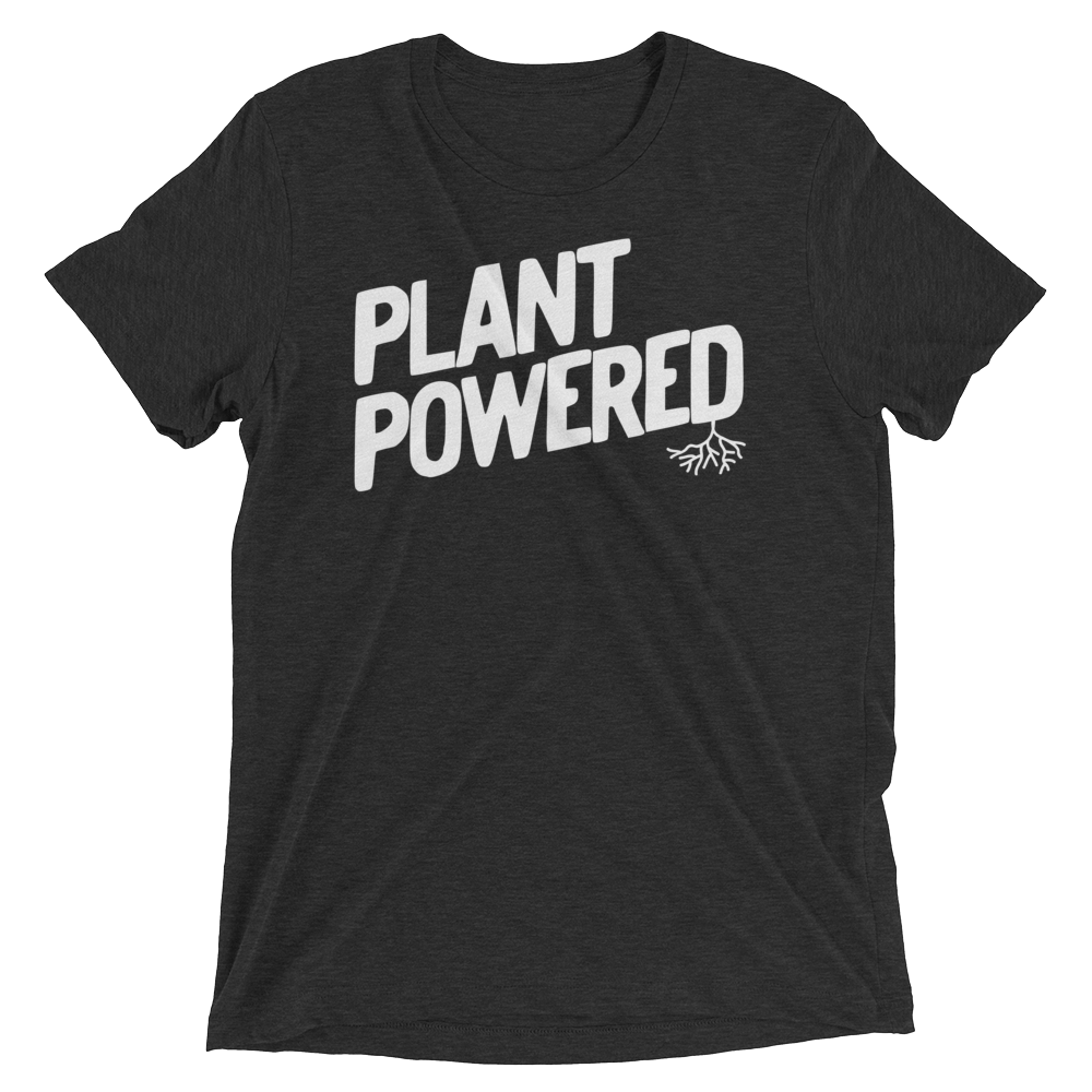 Vegan T-Shirt - Plant Powered Shirt - Charcoal Black