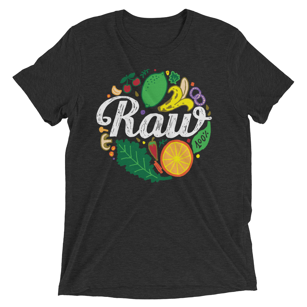 Vegan T-Shirt - 100% Raw Shirt - Charcoal Black