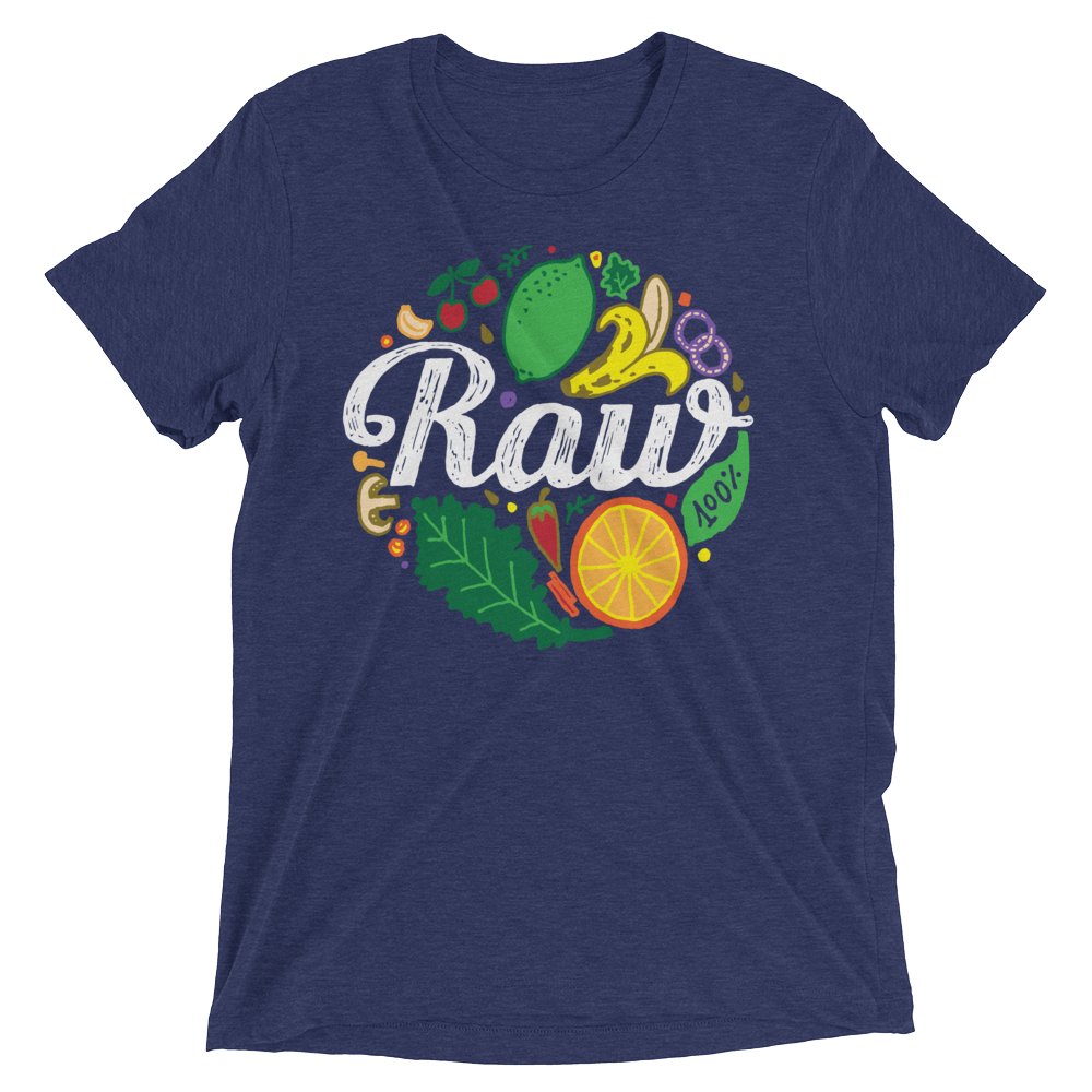 Vegan T-Shirt - 100% Raw Shirt - Navy