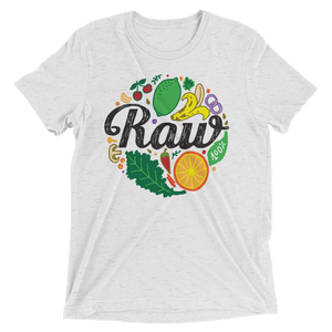 Vegan T-Shirt - 100% Raw Shirt - White Fleck
