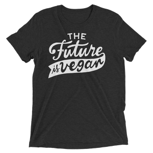 Vegan T-Shirt - The future is vegan shirt - Charcoal Black
