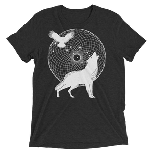 Sacred Geometry Shirt - Torus Wolf - Charcoal Black