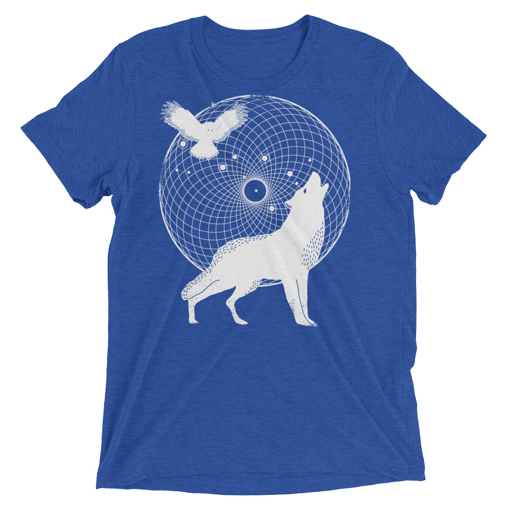 Sacred Geometry Shirt - Torus Wolf - True Royal