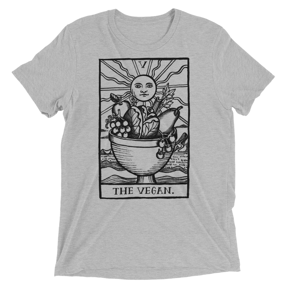 Vegan T-Shirt - Vegan Tarot - Athletic Grey