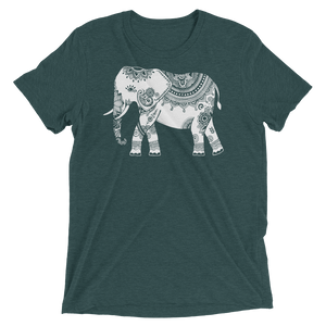 Vegan Yoga Shirt - White Elephant - Emerald