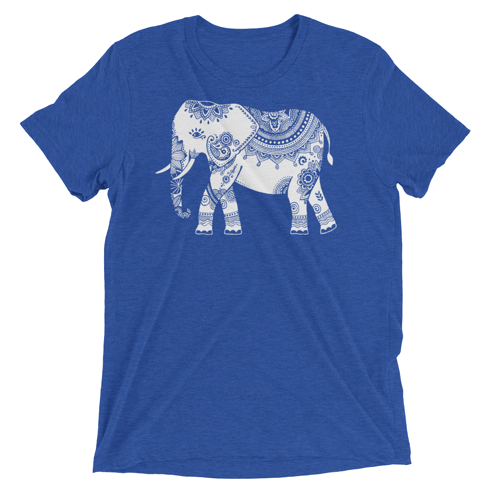 Vegan Yoga Shirt - White Elephant - True Royal