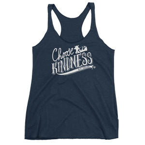 Vegan Tank Top - Choose Kindness - Vintage Navy