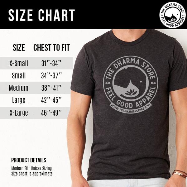 Men Sacred Geometry Shirt Size Chart