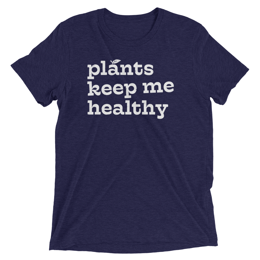 Vegan-T-Shirt-Plants-Keep-Me-Healthy-Navy