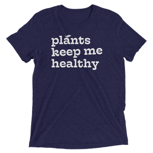 Vegan-T-Shirt-Plants-Keep-Me-Healthy-Navy