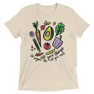 Vegan T-Shirt - All Good Things - Oatmeal