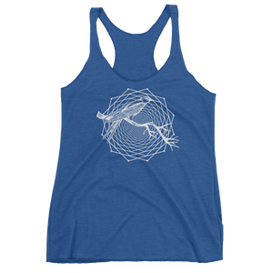 Sacred Geometry Tank Top - Dodeca Fractal Bird - Vintage Royal