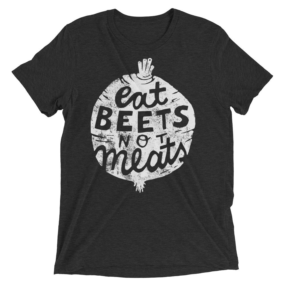 Vegan T-Shirt - Eat Beets Not Meats - Charcoal Black