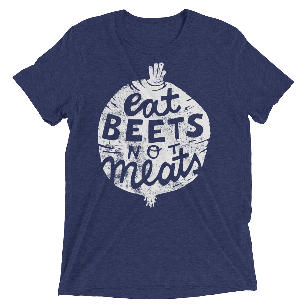 Vegan T-Shirt - Eat Beets Not Meats - Navy