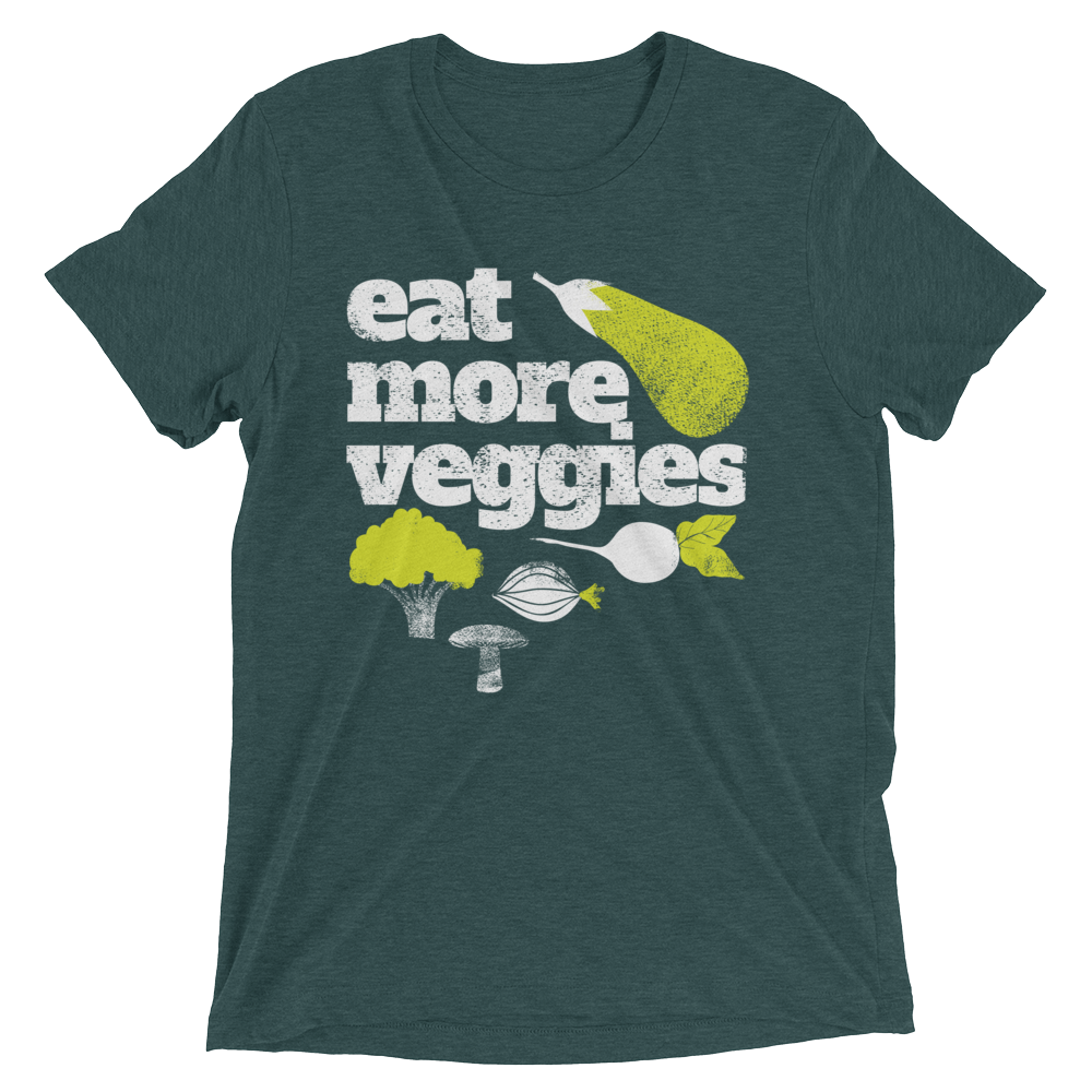 Vegan T-Shirt - Eat More Veggies and Greens - Emerald