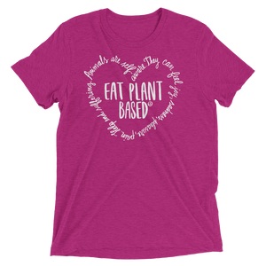 Vegan T-Shirt - Eat Plant Based Heart - Berry